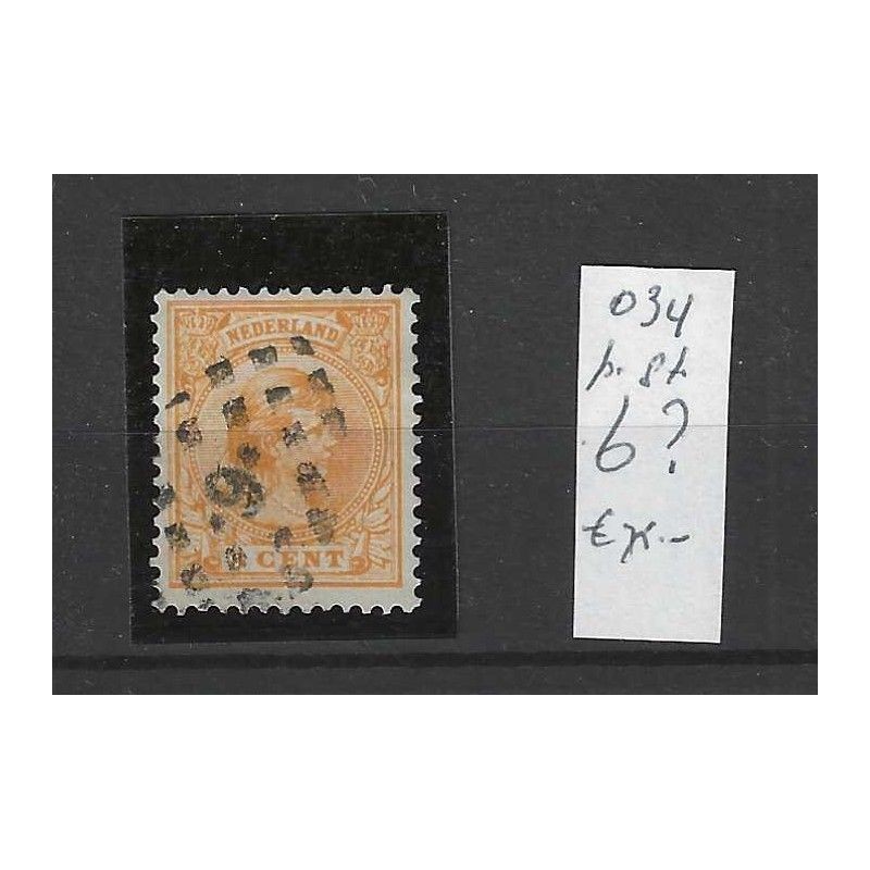Nederland 34 met puntstempel 6 VFU/gebruikt CV 75 €