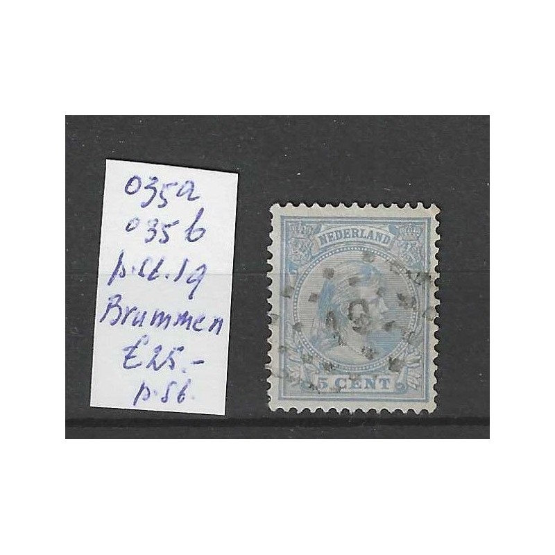 Netherlands 35 with numeral dot cancel 19 VFU/used CV 25 €