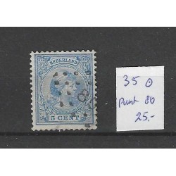 Netherlands 35 with numeral dot cancel 80 VFU/used CV 25 €