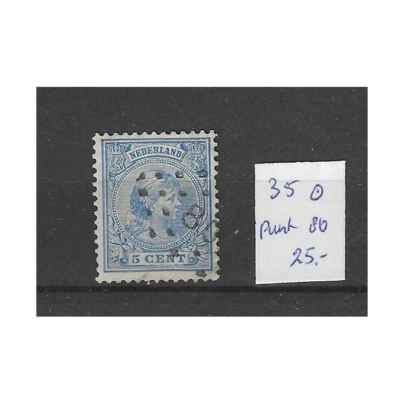 Netherlands 35 with numeral dot cancel 80 VFU/used CV 25 €