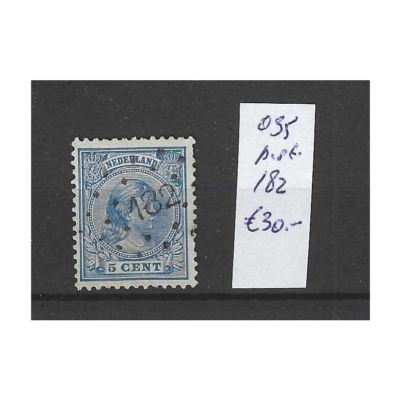 Netherlands 35 with numeral dot cancel 182 VFU/used CV 30 €
