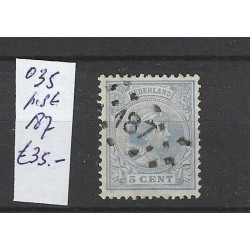 Netherlands 35 with numeral dot cancel 187 VFU/used CV 35 €