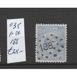 Netherlands 35 with numeral dot cancel 188 VFU/used CV 25 €