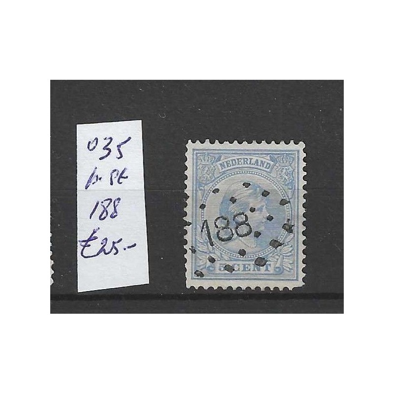 Netherlands 35 with numeral dot cancel 188 VFU/used CV 25 €