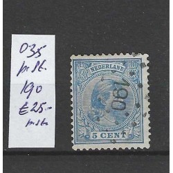 Netherlands 35 with numeral dot cancel 190 VFU/used CV 25 €
