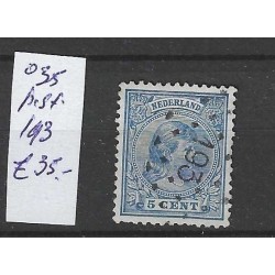 Netherlands 35 with numeral dot cancel 193 VFU/used CV 35 €