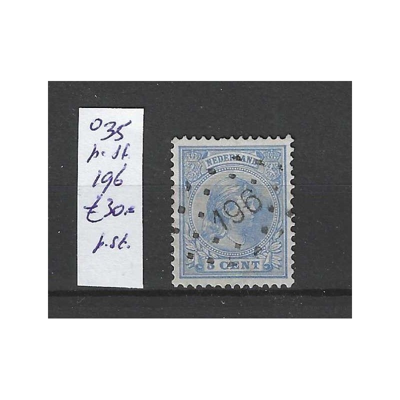 Netherlands 35 with numeral dot cancel 196 VFU/used CV 30 €