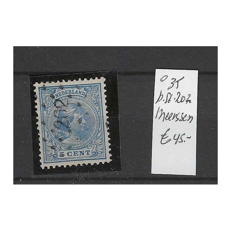 Netherlands 35 with numeral dot cancel 202 VFU/used CV 45 €