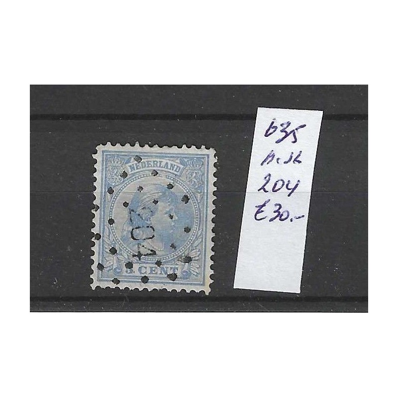 Netherlands 35 with numeral dot cancel 204 VFU/used CV 30 €