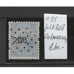 Netherlands 35 with numeral dot cancel 208 VFU/used CV 60 €
