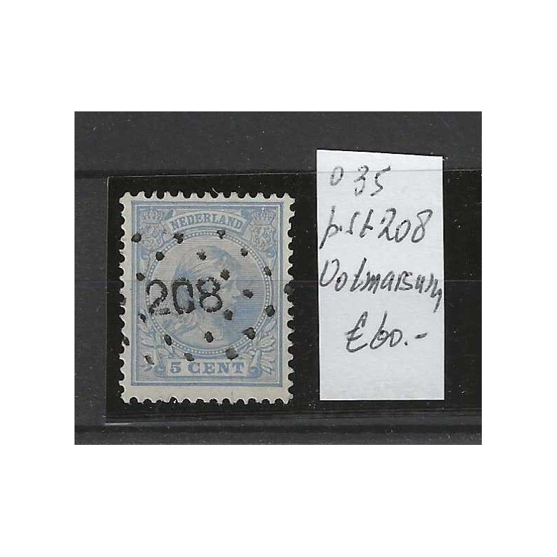 Netherlands 35 with numeral dot cancel 208 VFU/used CV 60 €