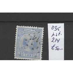 Netherlands 35 with numeral dot cancel 214 VFU/used CV 50 €