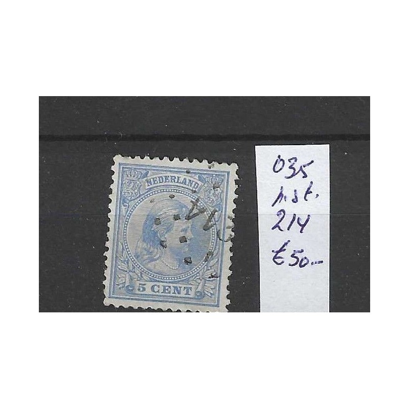 Netherlands 35 with numeral dot cancel 214 VFU/used CV 50 €