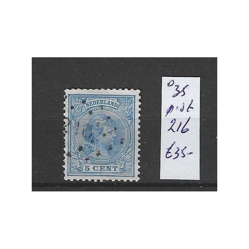 Netherlands 35 with numeral dot cancel 216 VFU/used CV 35 €