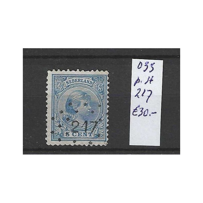 Netherlands 35 with numeral dot cancel 217 VFU/used CV 30 €