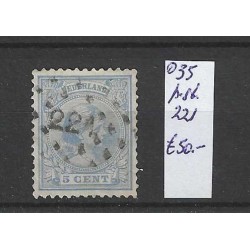 Netherlands 35 with numeral dot cancel 221  VFU/used CV 50 €