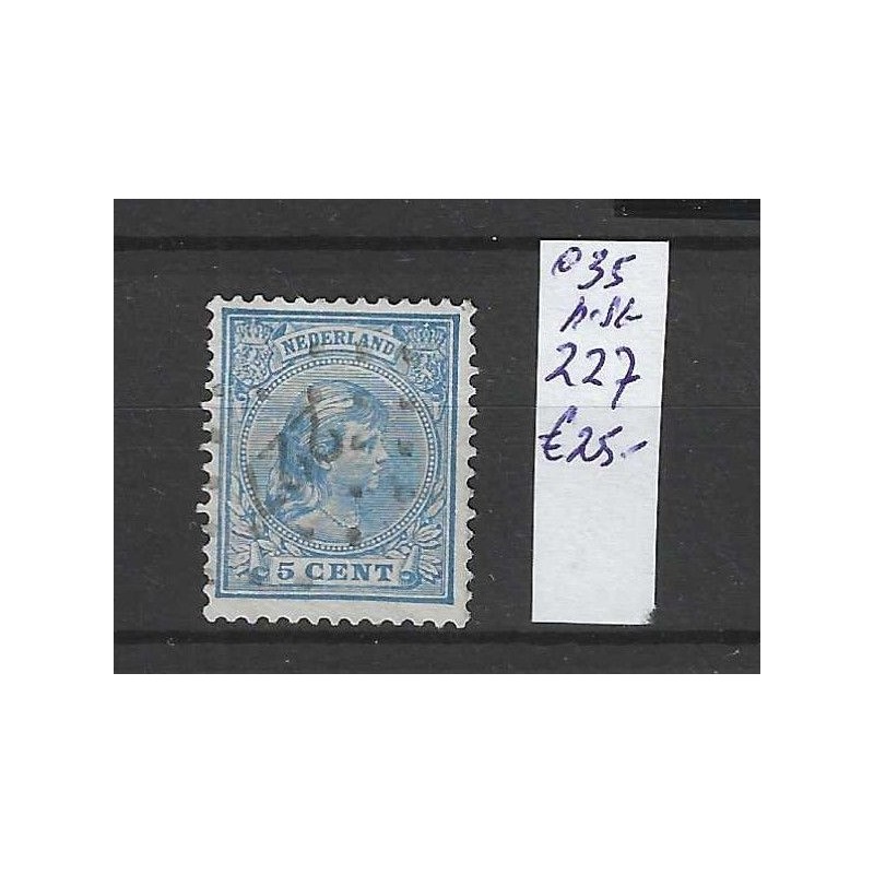 Netherlands 35 with numeral dot cancel 227  VFU/used CV 25 €