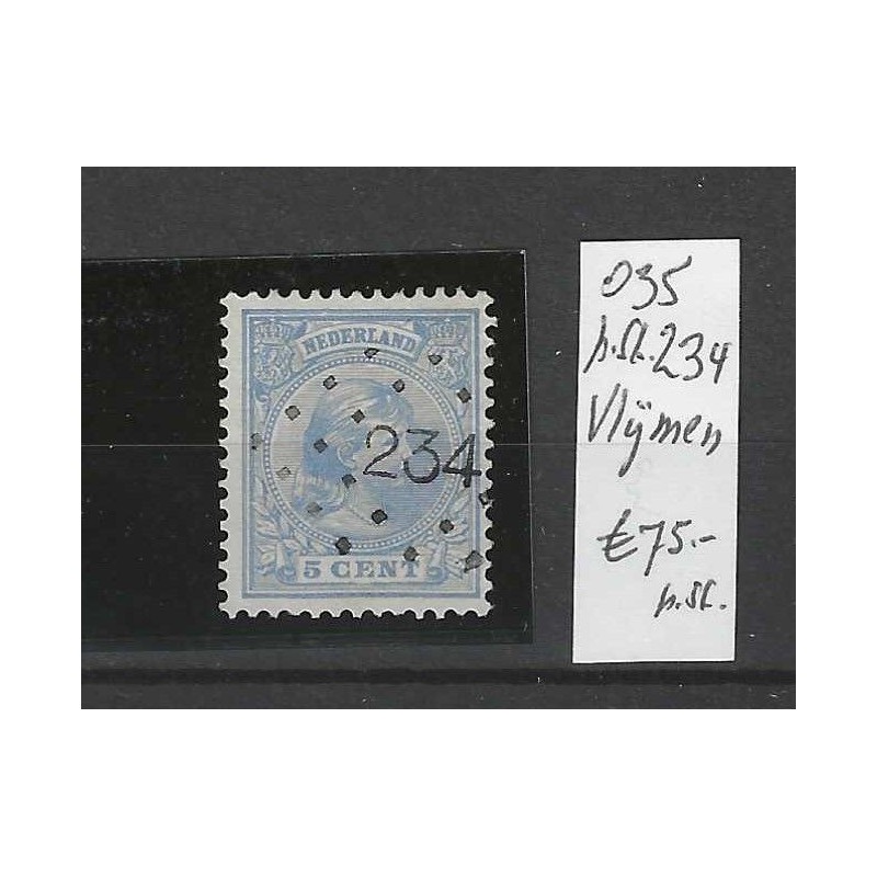 Nederland 35 met puntstempel 234  VFU/gebruikt CV 75 €