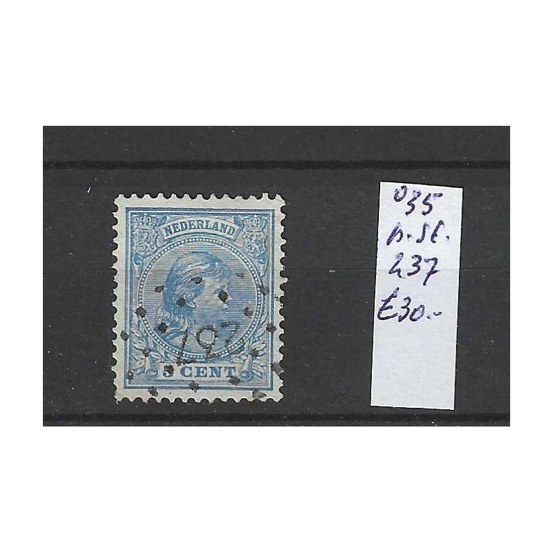 Netherlands 35 with numeral dot cancel 237  VFU/used CV 30 €