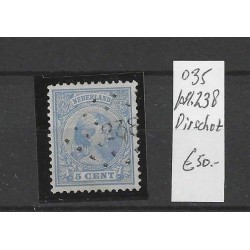 Netherlands 35 with numeral dot cancel 238  VFU/used CV 50 €
