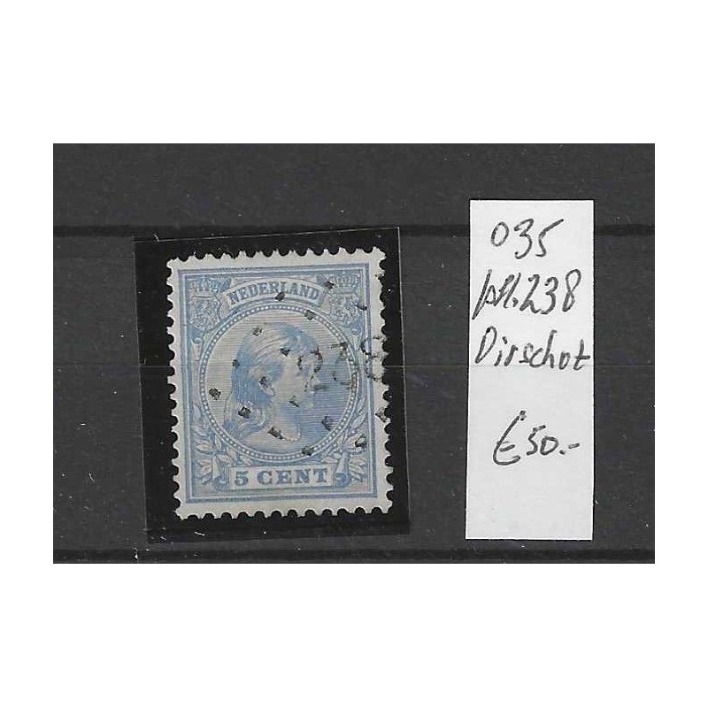 Netherlands 35 with numeral dot cancel 238  VFU/used CV 50 €