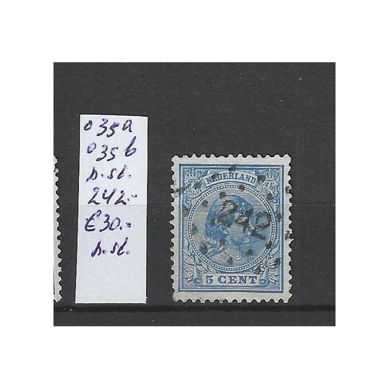Nederland 35 met puntstempel 242  VFU/gebruikt CV 30 €