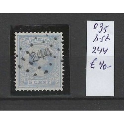 Netherlands 35 with numeral dot cancel 244  VFU/used CV 40 €