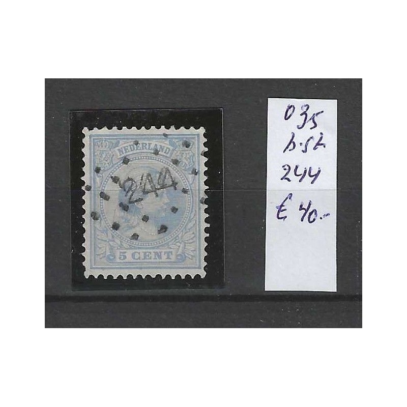 Netherlands 35 with numeral dot cancel 244  VFU/used CV 40 €