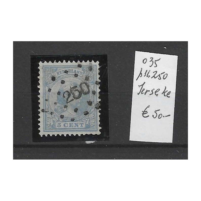 Netherlands 35 with numeral dot cancel 250  VFU/used CV 50 €