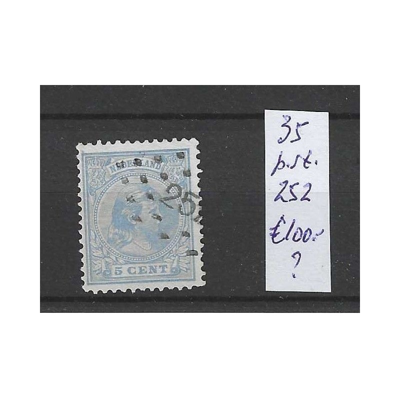 Netherlands 35 with numeral dot cancel 252  VFU/used CV 100 €