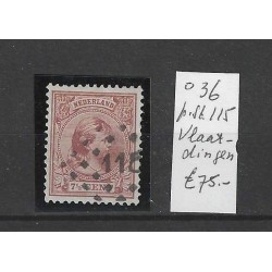 Netherlands 36 with numeral dot cancel 115  VFU/used CV 75 €