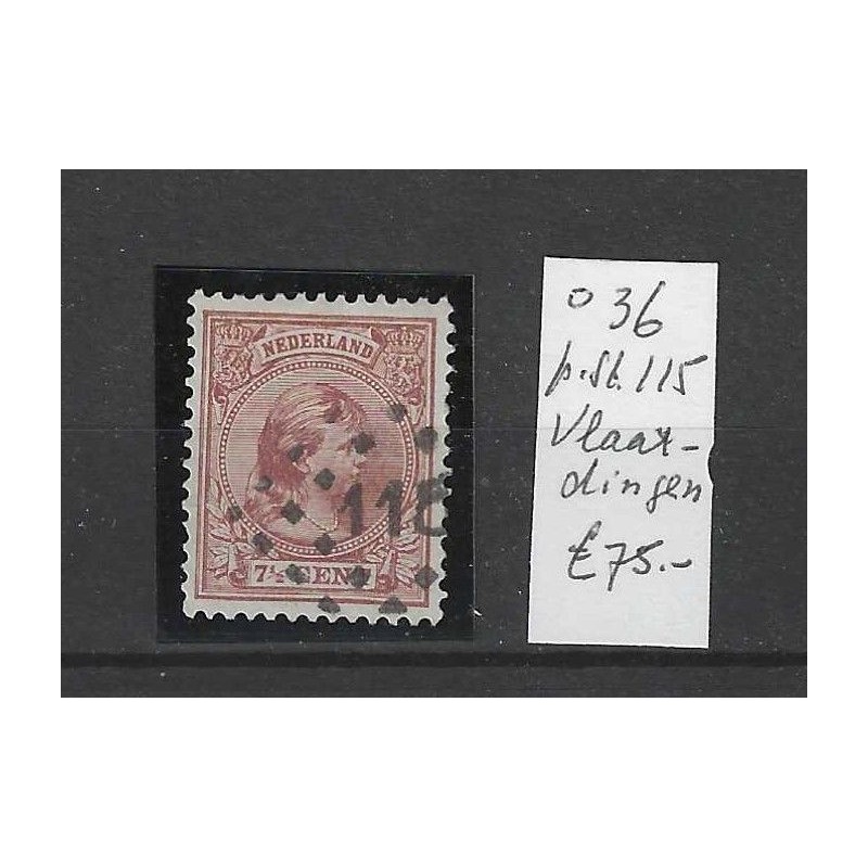Netherlands 36 with numeral dot cancel 115  VFU/used CV 75 €