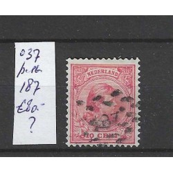 Netherlands 37 with numeral dot cancel 187 VFU/used CV 85 €