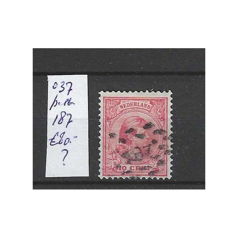 Nederland 37 met puntstempel 187 VFU/gebruikt CV 85 €