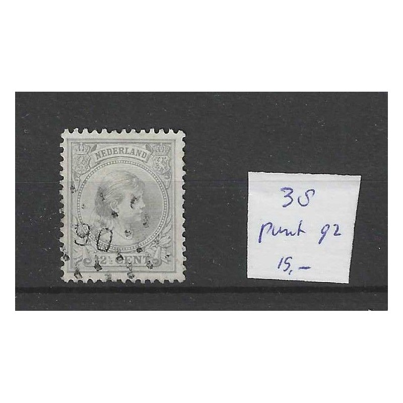 Netherlands 38 with numeral dot cancel  90 VFU/used CV 15 €