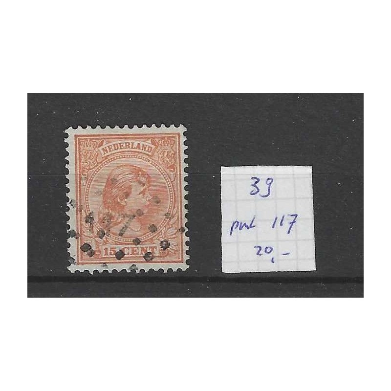 Netherlands 39 with numeral dot cancel  117 VFU/used CV 20 €