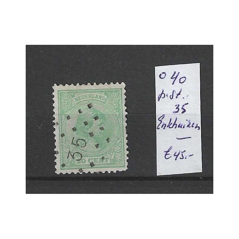 Netherlands 40 with numeral dot cancel  35 VFU/used CV 45 €