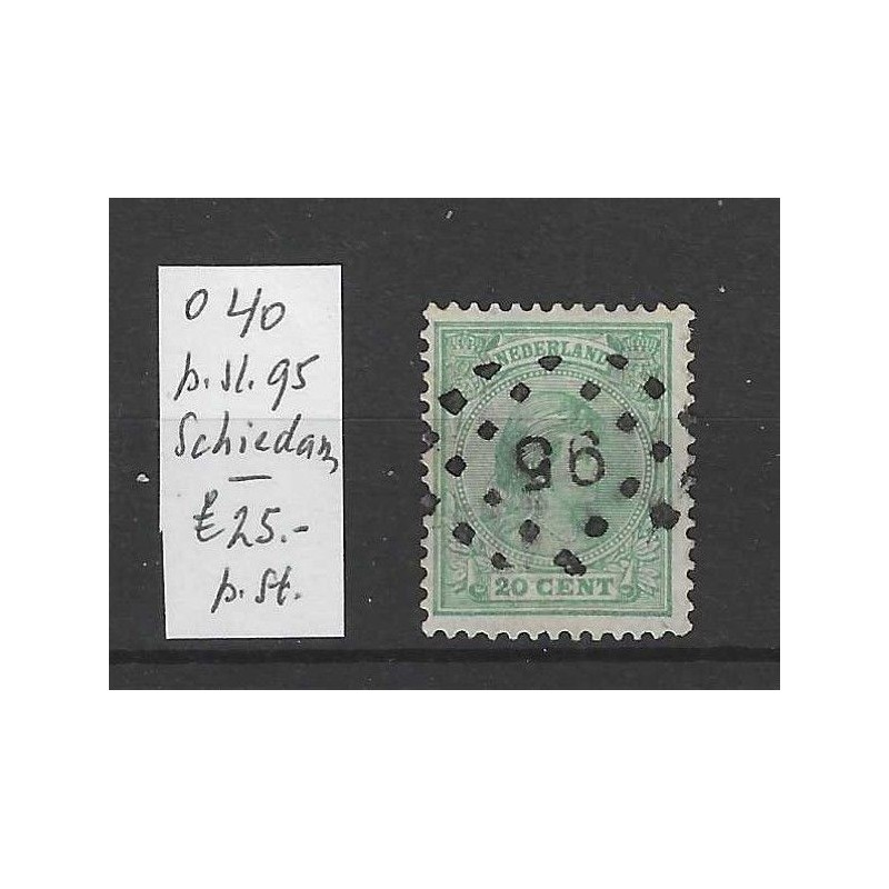 Netherlands 40 with numeral dot cancel  95 VFU/used CV 25 €