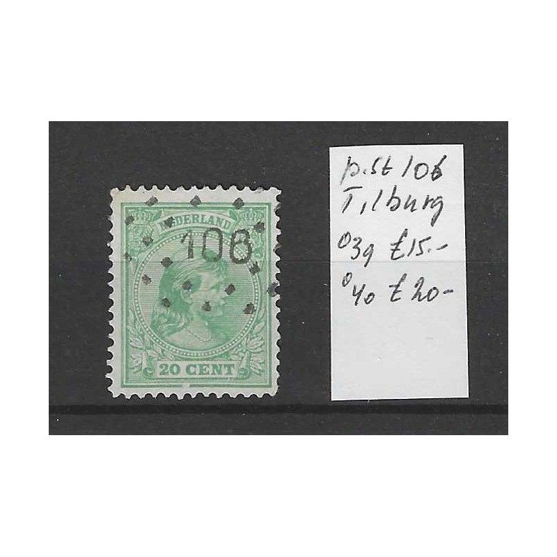 Netherlands 40 with numeral dot cancel  106 VFU/used CV 20 €