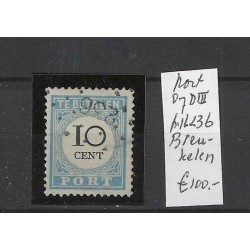 Netherlands P7D-III postage due with numeral dot cancel  236 VFU/used CV 105 €