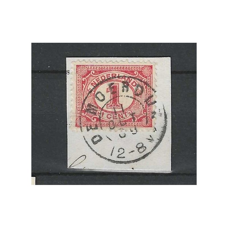 Nederland 51 met "DE MOERDIJK 1909" grootrond VFU/gebruikt CV 8+ €