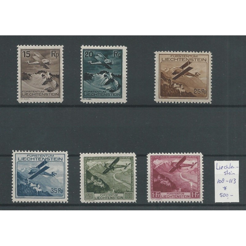 Liechtenstein 108-113 Luftpost  MH/ongebr  CV 500 €