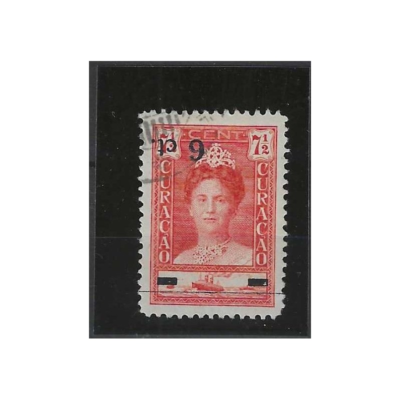 Curaçao 100f  Inverted overprint VFU/used CV 350  €