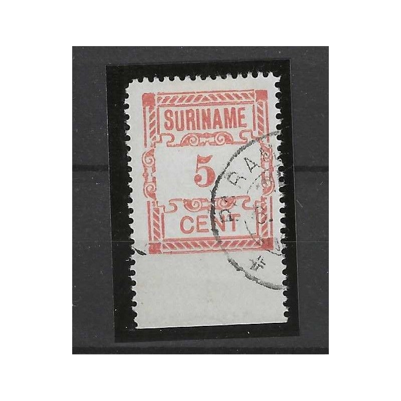 Suriname 67v  Hulpzegel onderzijde ongeperforeerd VFU/gebr  CV 250 €