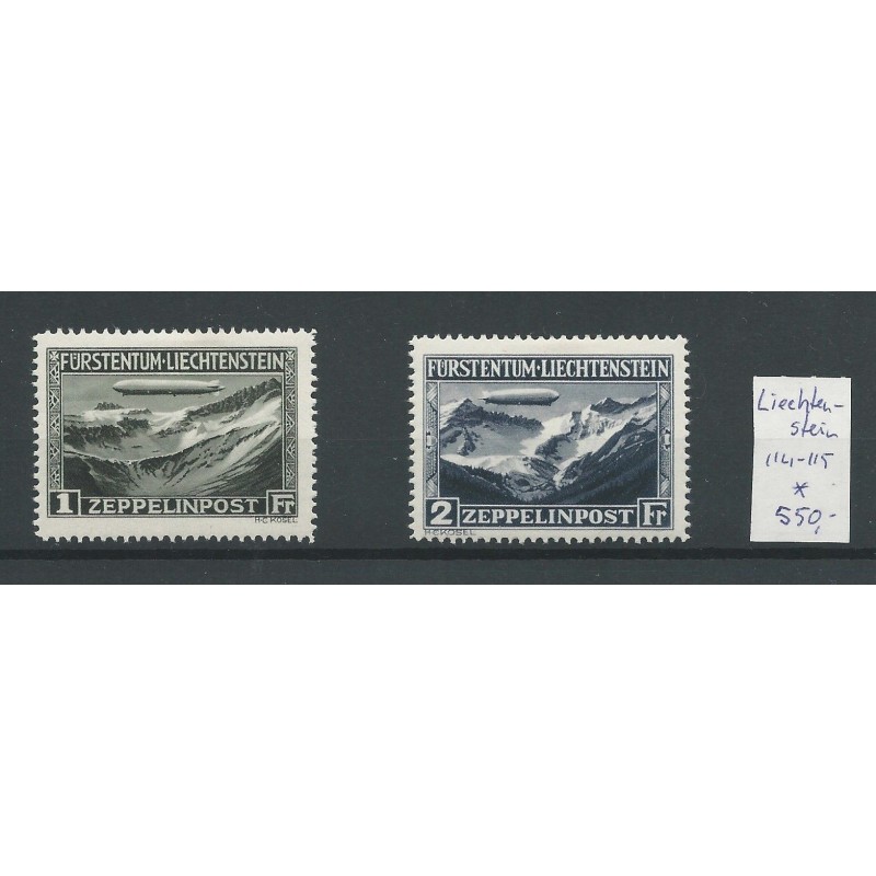 Liechtenstein 114-115 ZEPPELIN  Airmail  MH/unused  CV 650 €