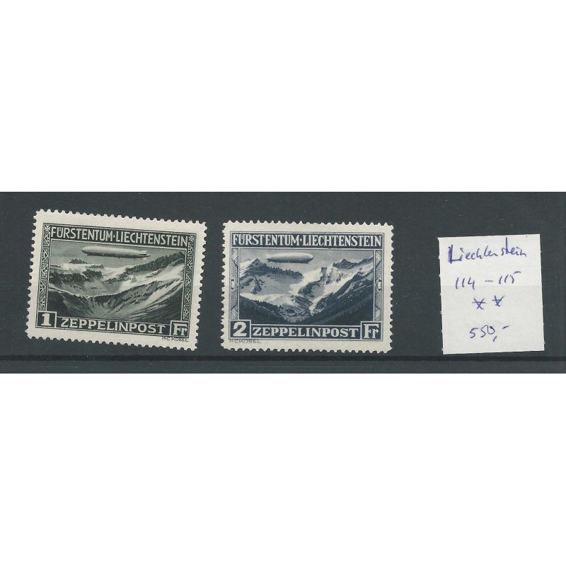 Liechtenstein 114-115 ZEPPELIN  Airmail  MNH  CV 650 €