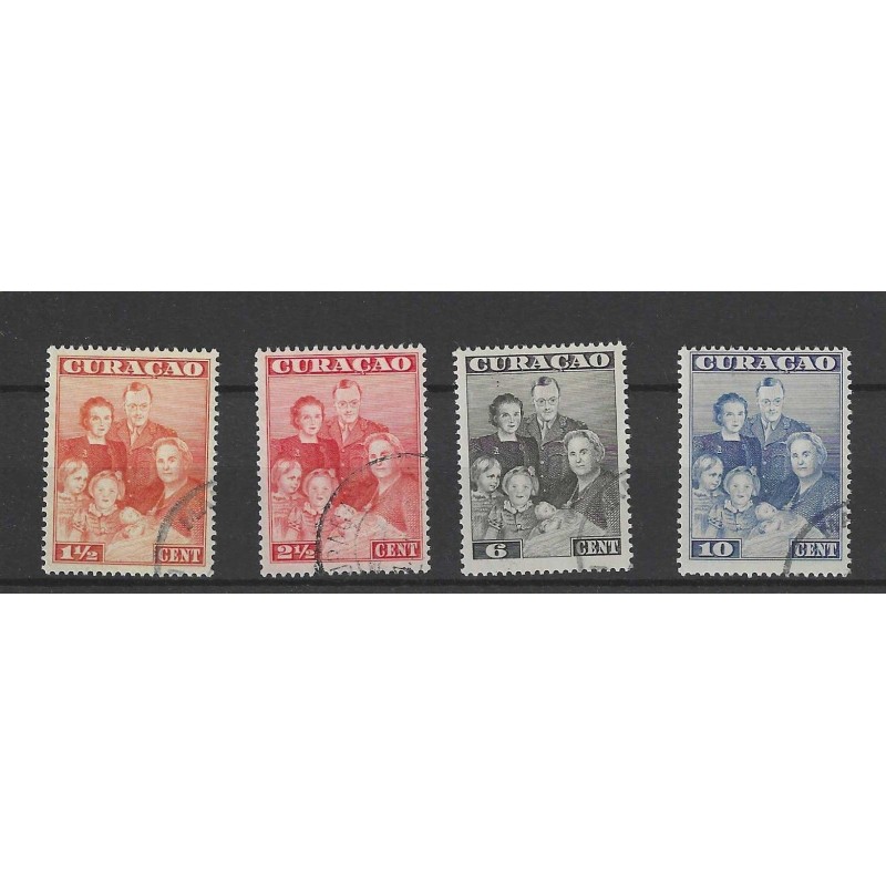 Curacao 164-167 Koninklijke familie VFU/gebr  CV 3,50  €
