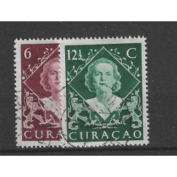 Curacao 198-199 Wilhelmina VFU/gebr  CV 1.40  €