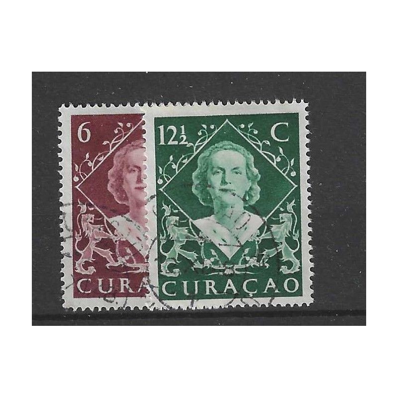 Curaçao 198-199 Wilhelmina VFU/used  CV 1.40  €