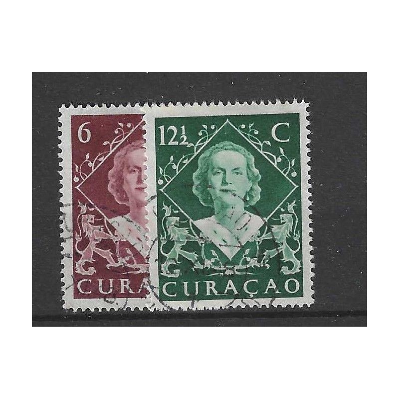 Curacao 198-199 Wilhelmina VFU/gebr  CV 1.40  €